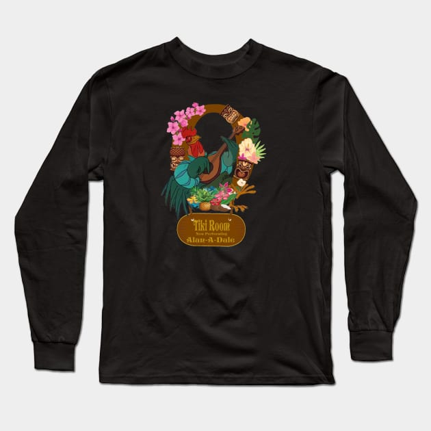 Tiki Room Rooster Long Sleeve T-Shirt by magicmirror